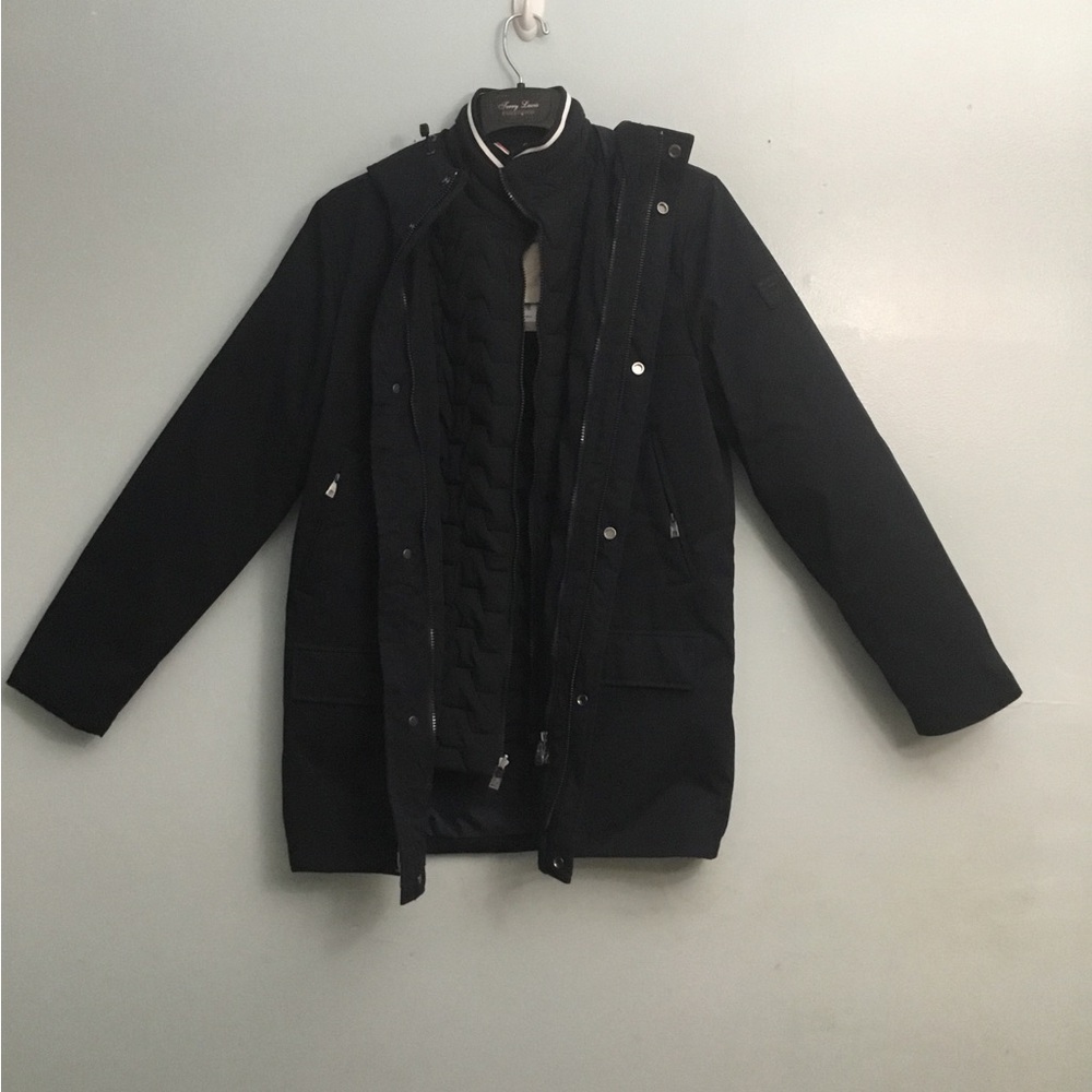 Hunter Blue Puffer Jacket with Quilted Design